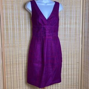🔶TrinaTurk Purple Tweed V-Neck Sheath Dress Size 4